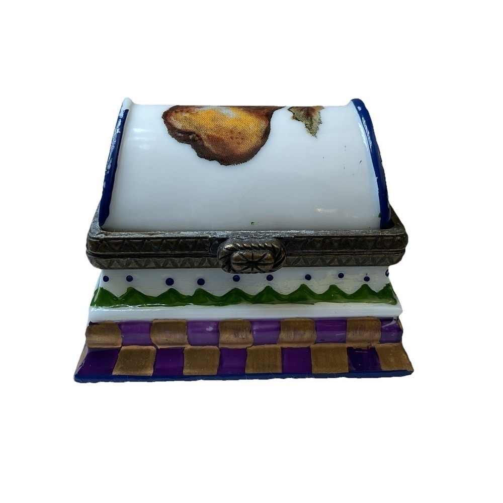 TRINKET BOX VTG 1997 TRACY PORTER Bee & Pear Treasure Chest The Home Collection